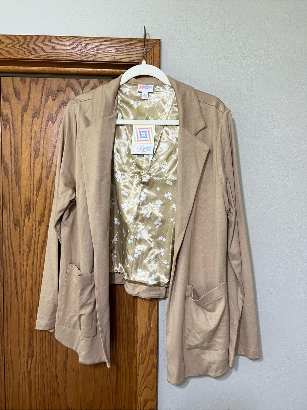 LulaRoe Light Tan Women's Open-Front Blazer Jacket